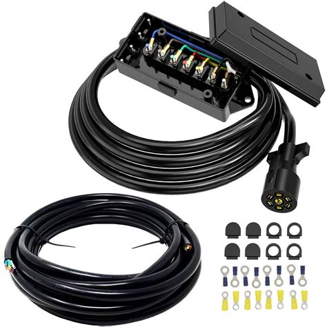 7-way molded trailer plug with junction box 10 long|7 pin wiring harness kit.